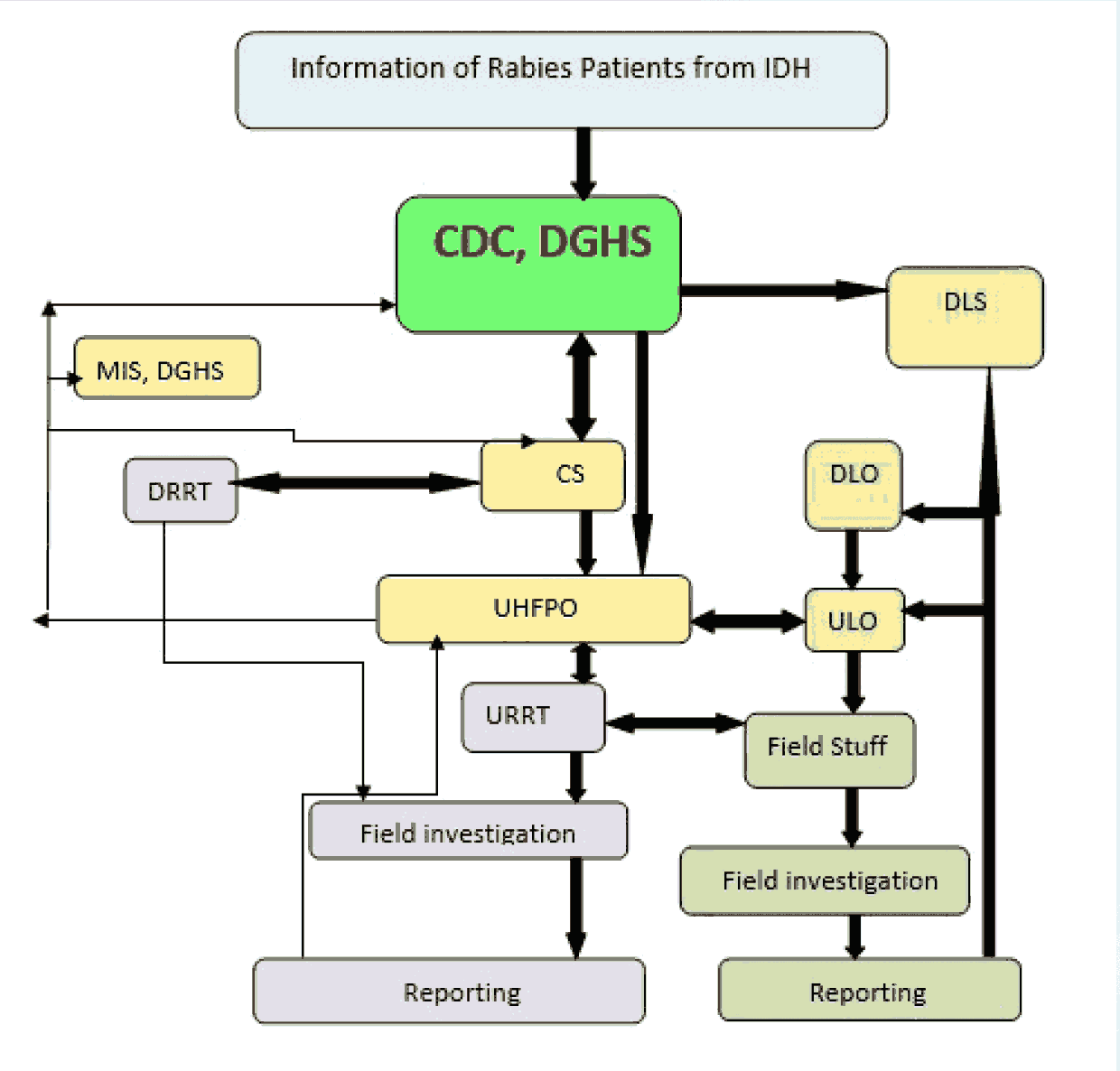 Annex 3: Schematic presentation for field investigation of rabies patient and reporting.